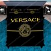 Versace Black And Gold Full Print Duvet Cover Bedding Set