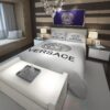 Versace Black Logo Full Grey Luxury Brand Bedding Set