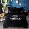 Versace Black Monogram Classic All Over Print Bedding Set