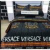 Versace Black Orange Duvet Cover Sheet Cover Pillow Cases Luxury Bedding Sets
