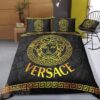 Versace Black Yellow Duvet Cover Sheet Cover Pillow Cases Luxury Bedding Sets