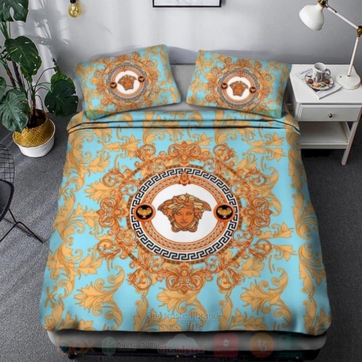 Versace Blue-Yellow Inspired Bedding Set Versace Blue-Yellow Inspired Bedding Set
