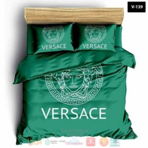 Versace Brand Logo Green Bedding Set