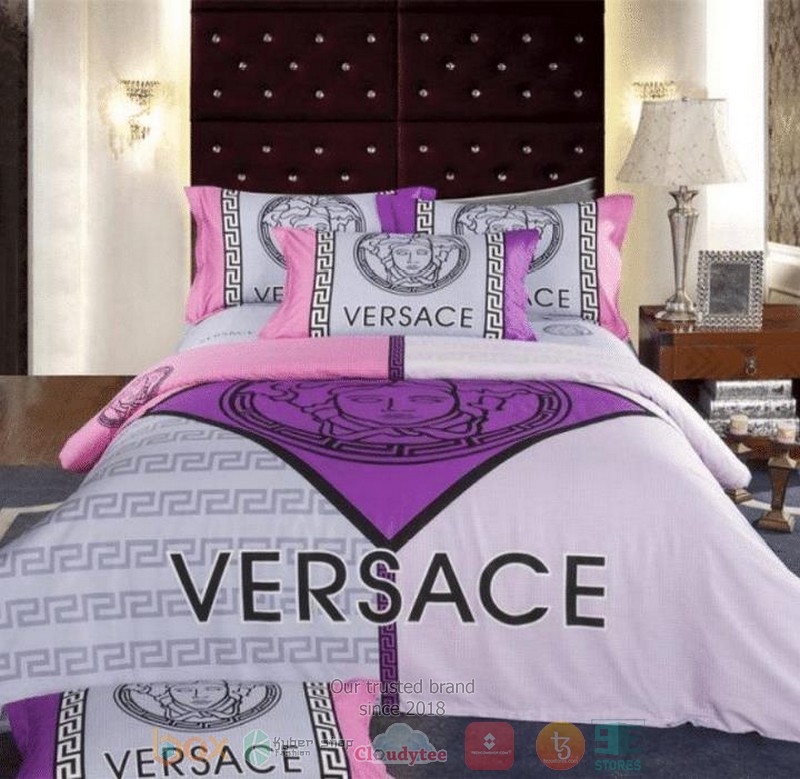 Versace Brand Purple Pink Quilt Bedding Set Versace Brand Purple Pink Quilt Bedding Set