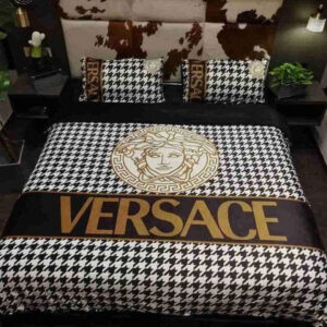 Versace Brown Monogram Classic All Over Print Bedding Set