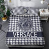 Versace Caro Pattern Navy All Over Print Bedding Set