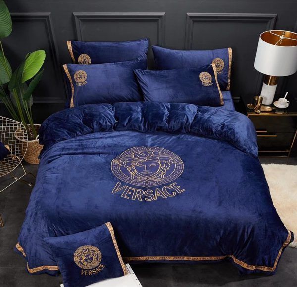 Versace Dark Blue Bedding Set Versace Dark Blue Bedding Set