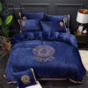 Versace Dark Blue Logo All Over Print Bedding Set