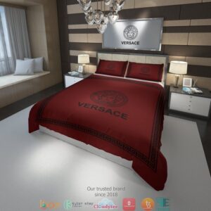 Versace Dark Red Quilt Bedding Set