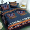 Versace Deep Blue Logo Full Print Bedding Set