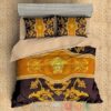 Versace England Luxury Brand Orange Black Quilt Bedding Set