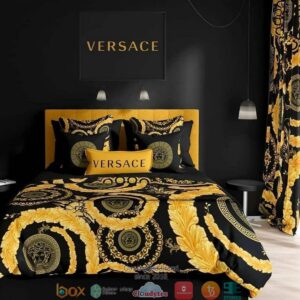 Versace Floral Circle Pattern Quilt Bedding Set