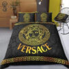 Versace Gold Classic Logo All Over Print Bedding Set
