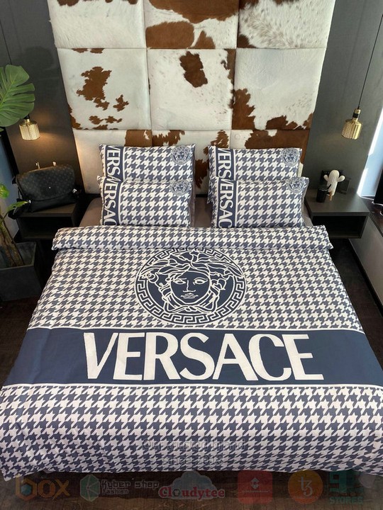 Versace Grey-White Inspired Bedding Set Versace Grey-White Inspired Bedding Set