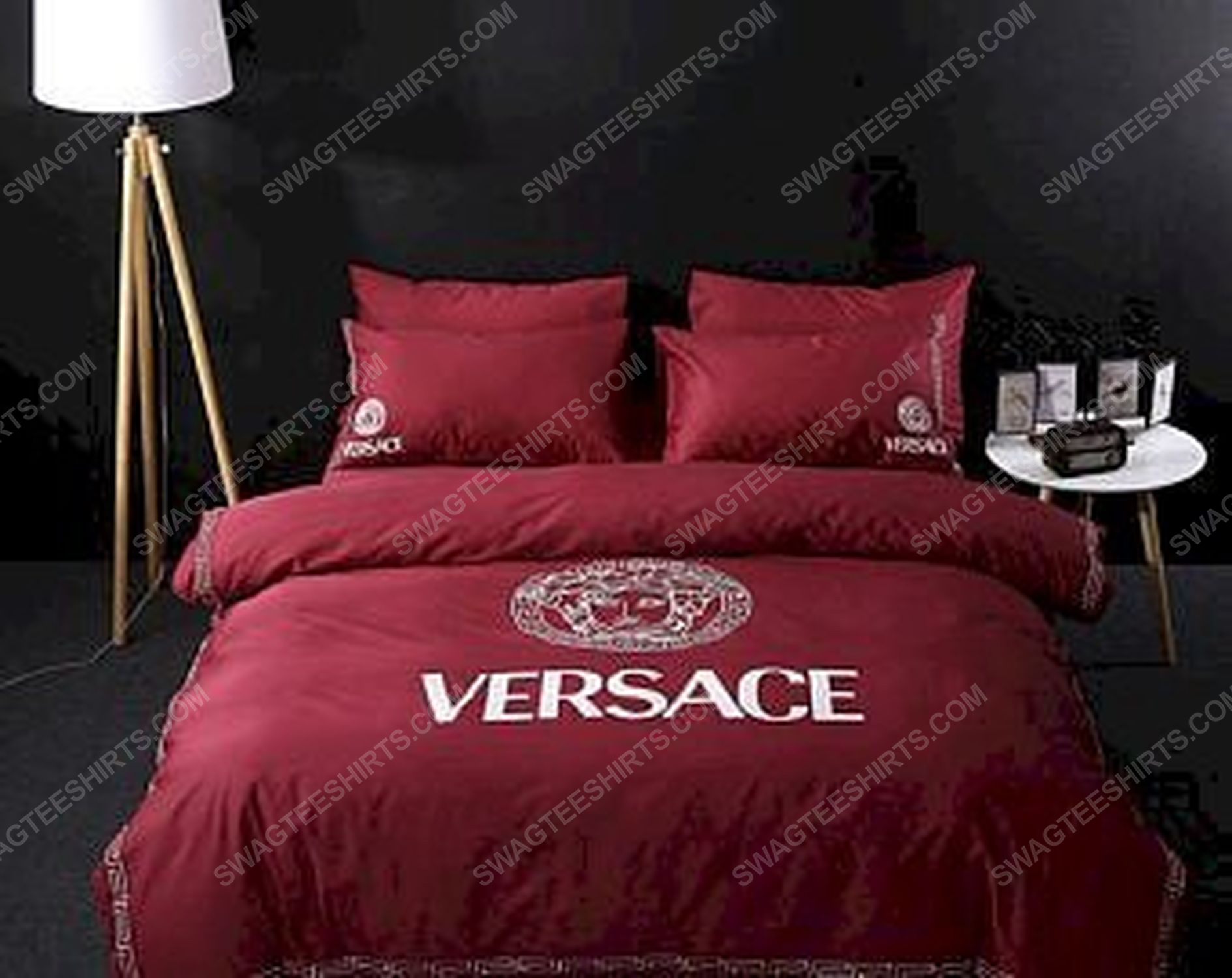 Versace Home Maroon Version Full Print Duvet Cover Bedding Set Versace Home Maroon Version Full Print Duvet Cover Bedding Set