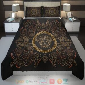 Versace La Coupe Des Dieux Logo Black Bedding Set
