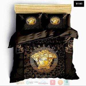 Versace Leopard Pattern Quilt Bedding Set