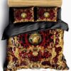 Versace Leopard Pattern Red Quilt Bedding Set