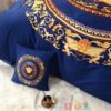 Versace Logo Blue Quilt Bedding Set