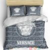 Versace Logo Light Blue Quilt Bedding Set