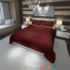 Versace Logo Luxury Brand Dark Red Bedding Set
