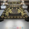 Versace Logo Yellow Flowers Black Bedding Set