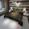 Versace Luxury Brand Gold Logo Pattern Bedding Set
