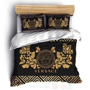 Versace Medusa Full Black Luxury Brand Bedding Set