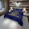 Versace Medusa Logo Luxury Brand Blue Bedding Set