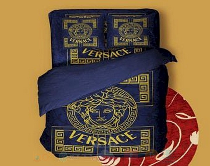 Versace Medusa Navy Inspired Bedding Set Versace Medusa Navy Inspired Bedding Set