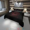 Versace Medusa Red Logo Luxury Brand Black Bedding Set