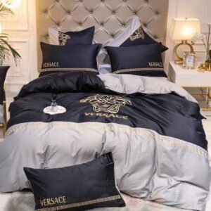 Versace Navy-Grey Luxury Brand Bedding Set