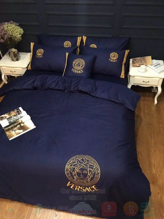 Versace Navy Inspired Bedding Set Versace Navy Inspired Bedding Set