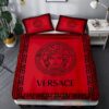 Versace Pattern Full Red Inspired Bedding Set