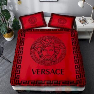 Versace Pattern Full Red Inspired Bedding Set