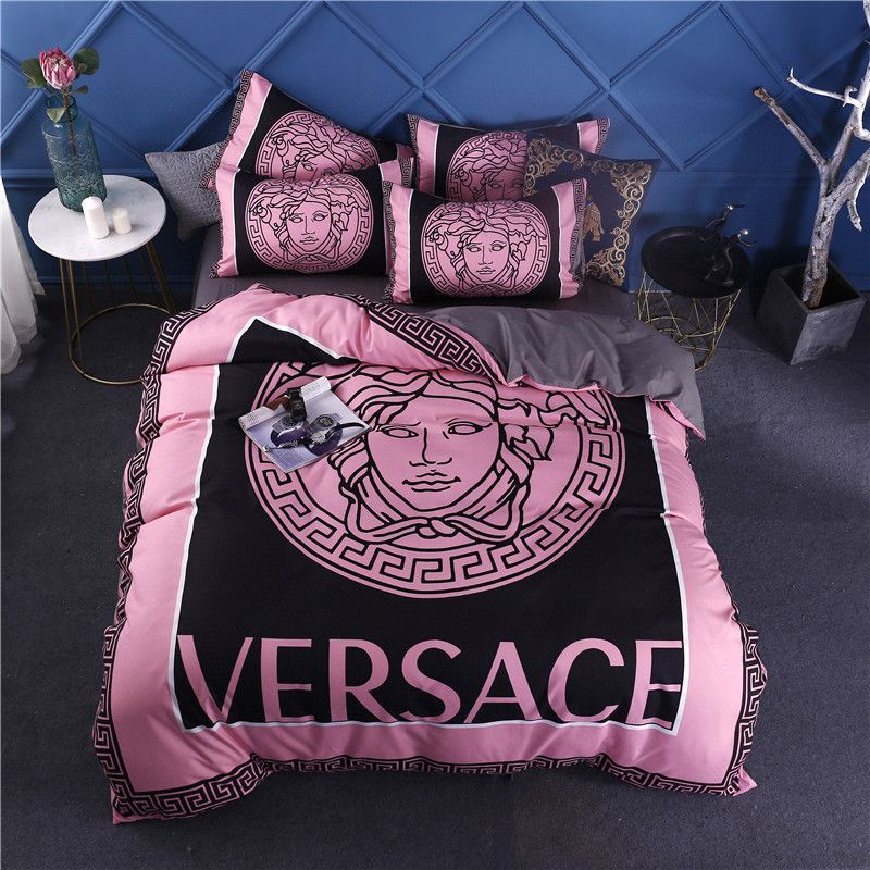 Versace Pink Black Bedding Set Versace Pink Black Bedding Set