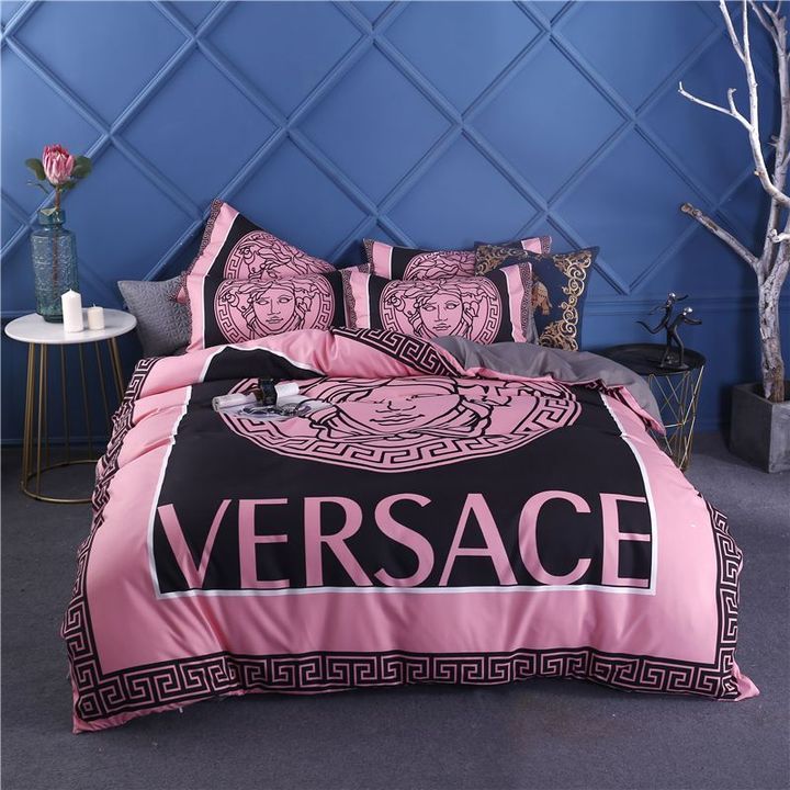 Versace Pink Black Style Bedding Set Versace Pink Black Style Bedding Set