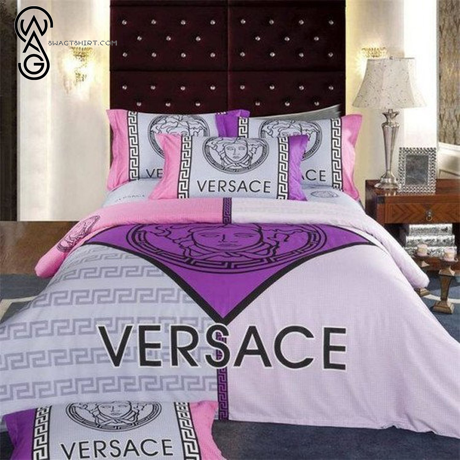 Versace Pink Purple Symbol Full Print Bedding Set Versace Pink Purple Symbol Full Print Bedding Set