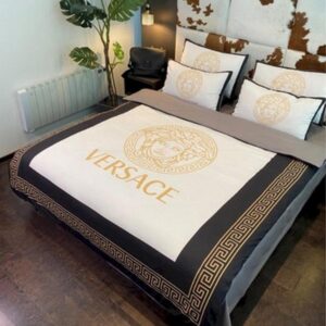 Versace White Black Border Duvet Cover Bedding Set