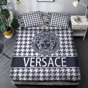 Versace White Blue Bedding Set