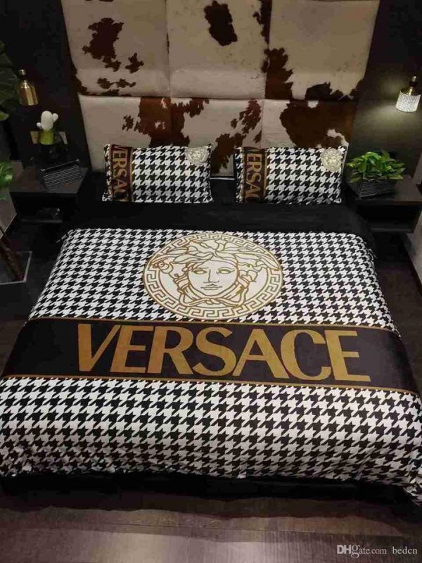 Versace White Brown Bedding Set Versace White Brown Bedding Set