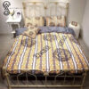 Versace White Gold Logo Full Print Bedding Set