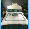 Versace White Green Quilt Bedding Set