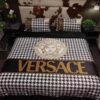 Versace White Logo Brown Bedding Set