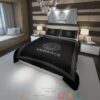 Versace White Logo High End Brand Black Bedding Set