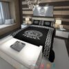Versace White Logo Luxury Brand Black Bedding Set
