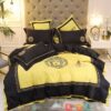 Versace Yellow Black Border Quilt Bedding Set