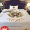 Versace Yellow Border Pattern White Duvet Cover Bedding Set