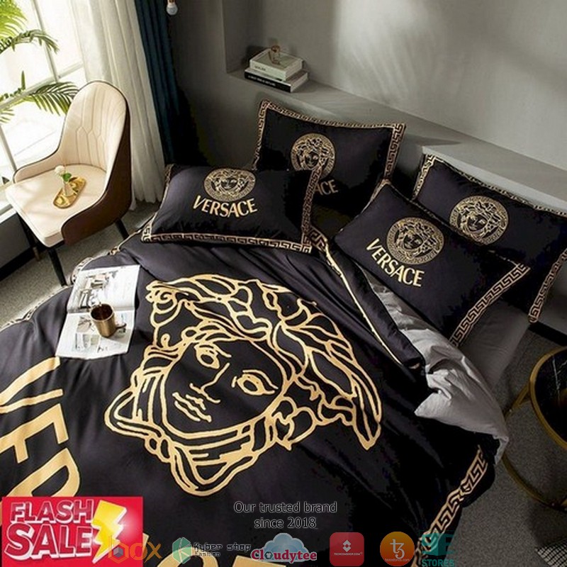 Versace Yellow Logo Black Duvet Cover Bedding Set Versace Yellow Logo Black Duvet Cover Bedding Set