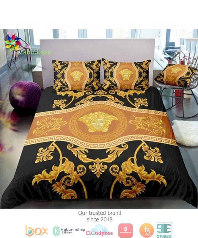 Versace Yellow Pattern Black Duvet Cover Bedding Set Versace Yellow Pattern Black Duvet Cover Bedding Set
